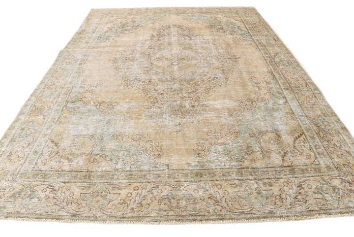 9' 8 x 12' 9 Hand Knotted Ultra Vintage Persian Wool Rug