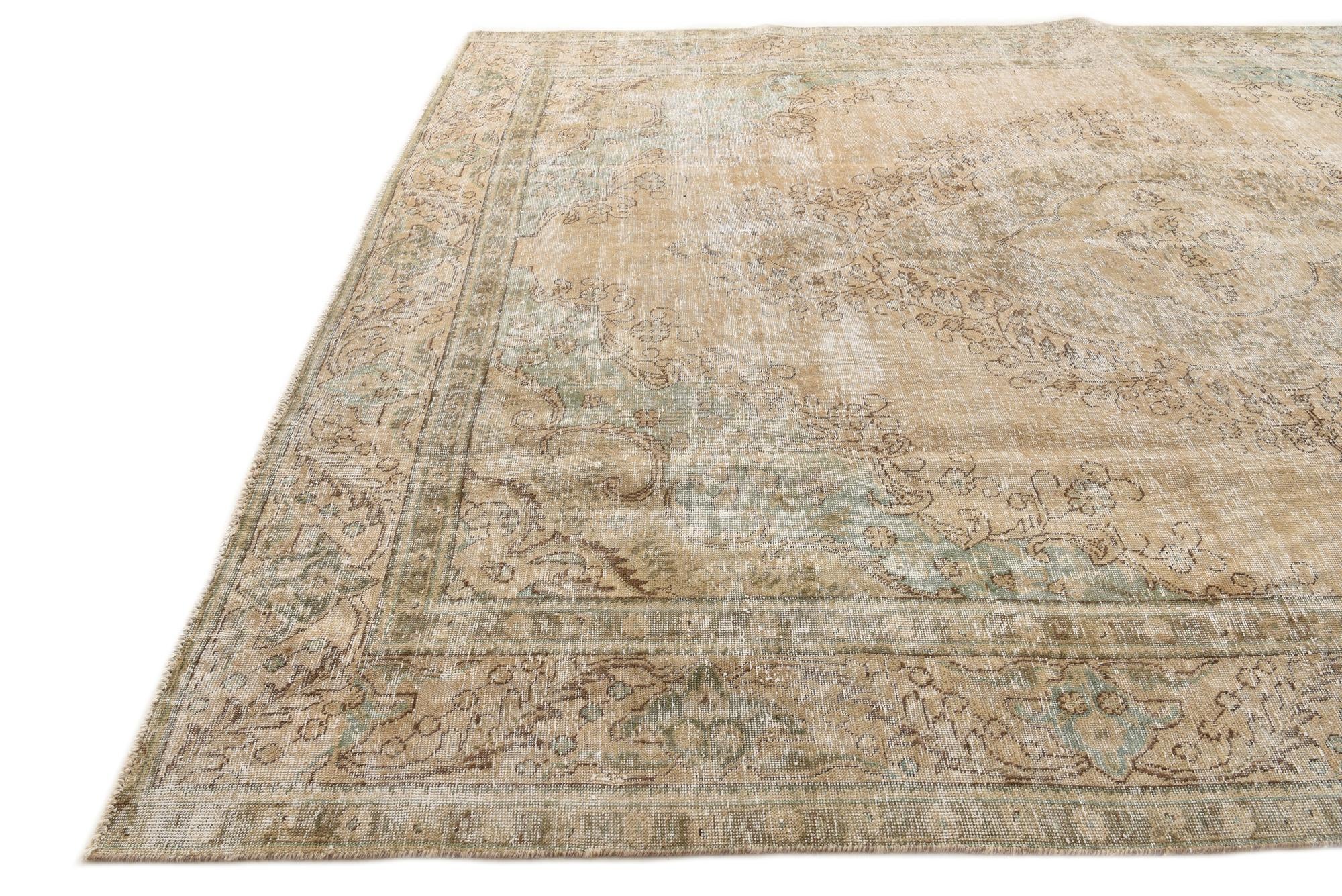 9' 8 x 12' 9 Hand Knotted Ultra Vintage Persian Wool Rug