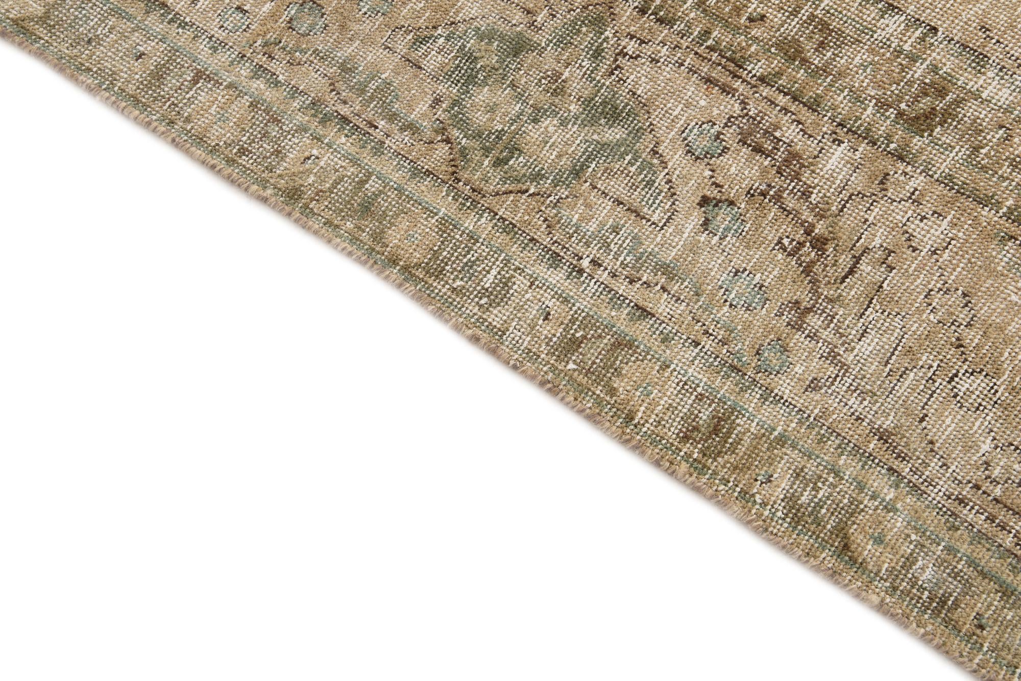 9' 8 x 12' 9 Hand Knotted Ultra Vintage Persian Wool Rug