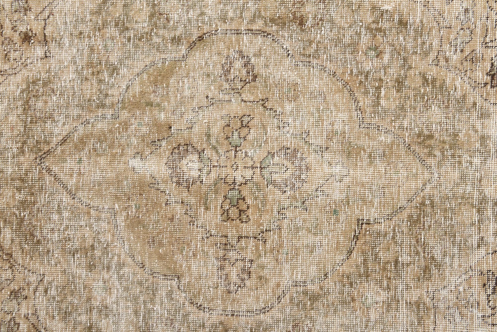 9' 8 x 12' 9 Hand Knotted Ultra Vintage Persian Wool Rug