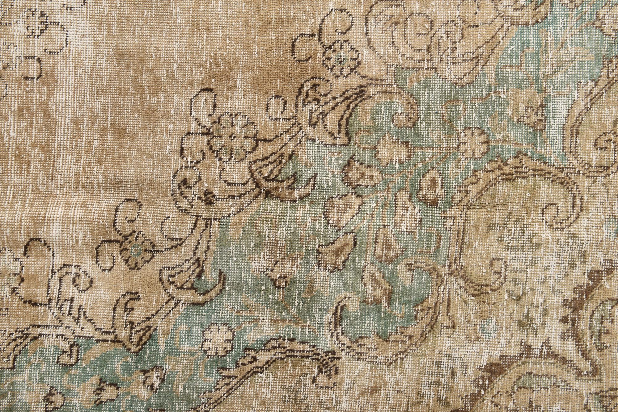 9' 8 x 12' 9 Hand Knotted Ultra Vintage Persian Wool Rug