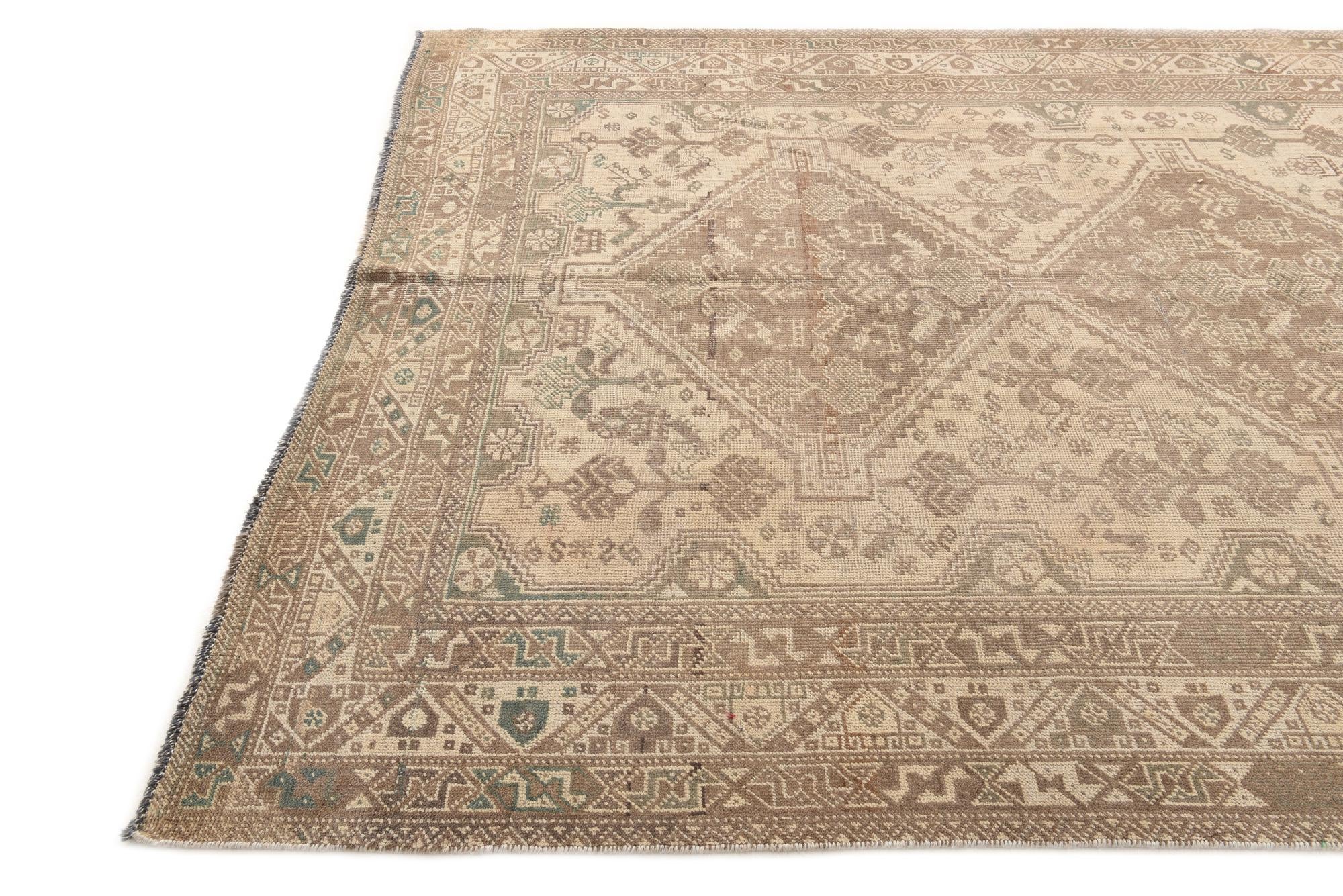 6' 10 x 10' 5 Hand Knotted Ultra Vintage Persian Wool Rug