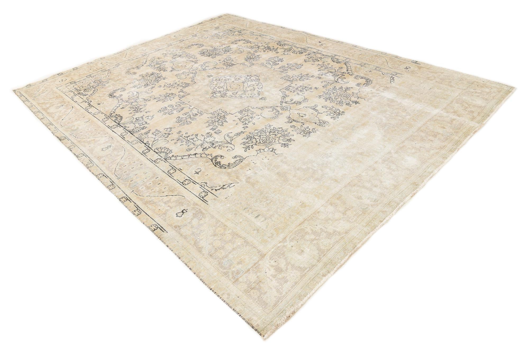 9' 5 x 12' 3 Hand Knotted Ultra Vintage Persian Wool Rug
