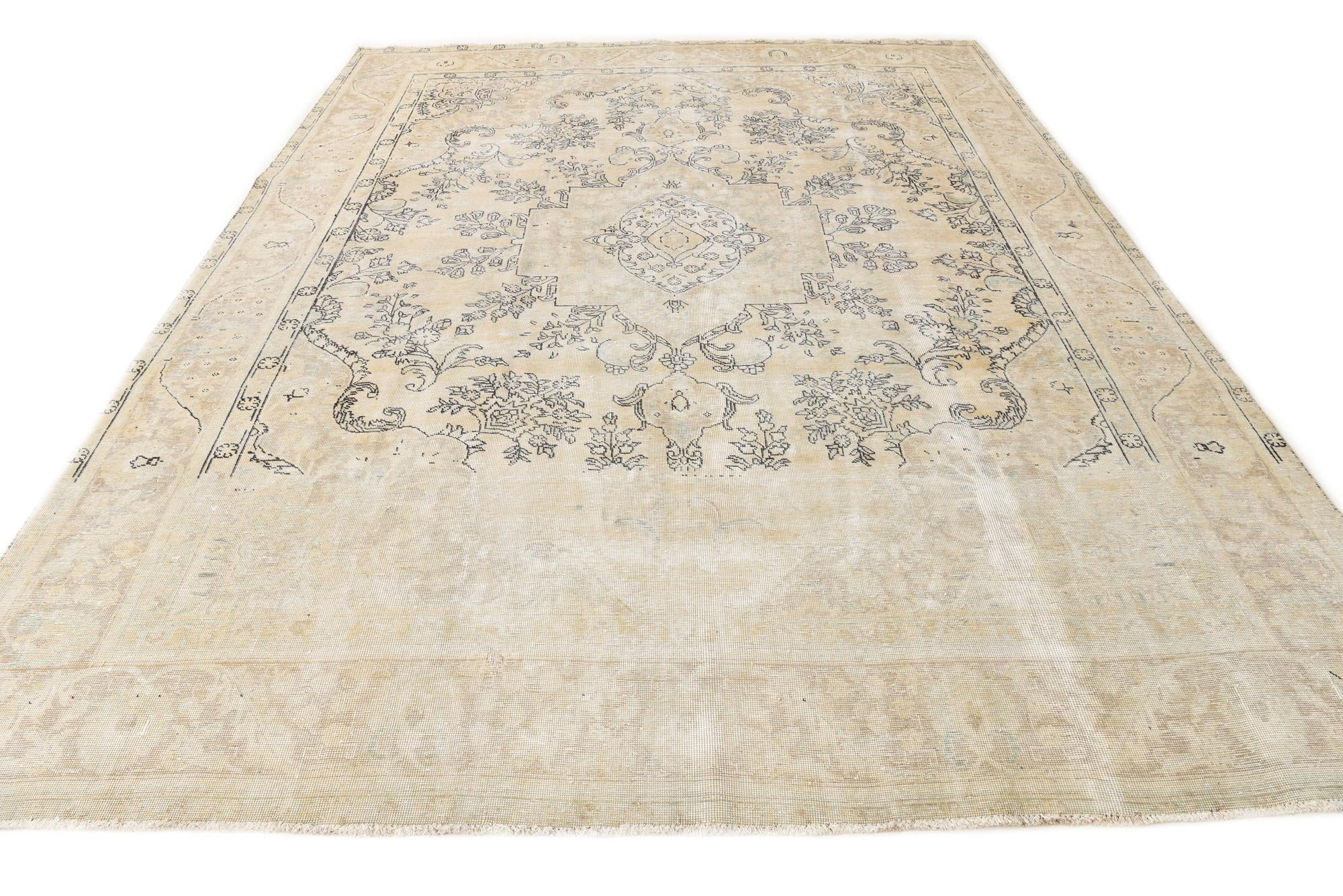 9' 5 x 12' 3 Hand Knotted Ultra Vintage Persian Wool Rug