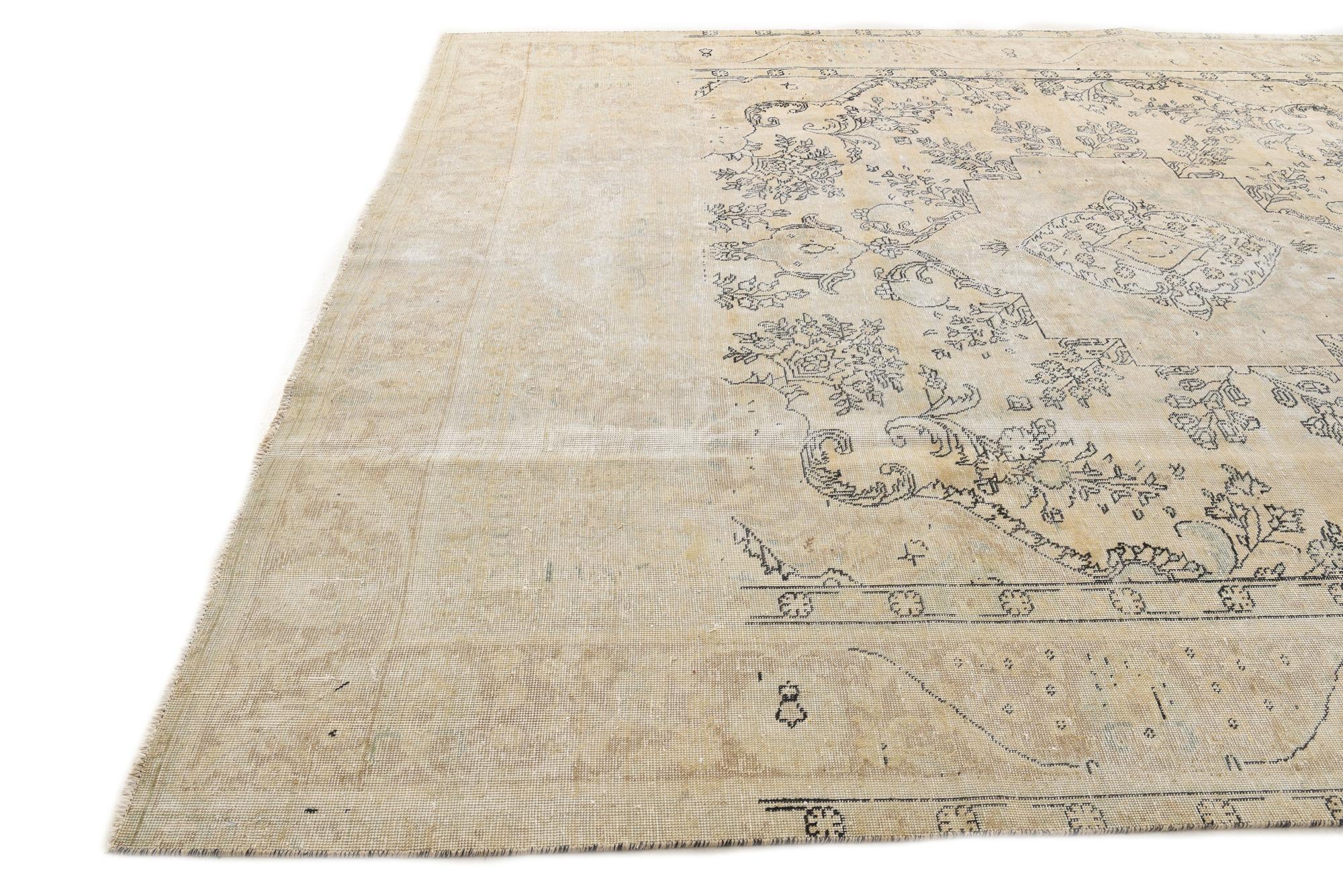 9' 5 x 12' 3 Hand Knotted Ultra Vintage Persian Wool Rug