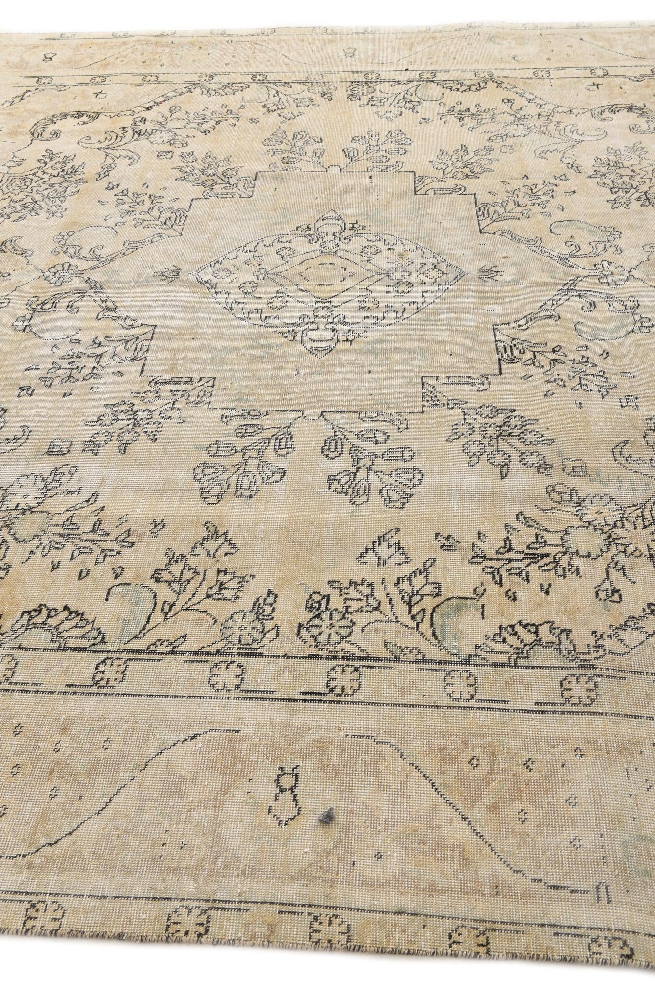 9' 5 x 12' 3 Hand Knotted Ultra Vintage Persian Wool Rug