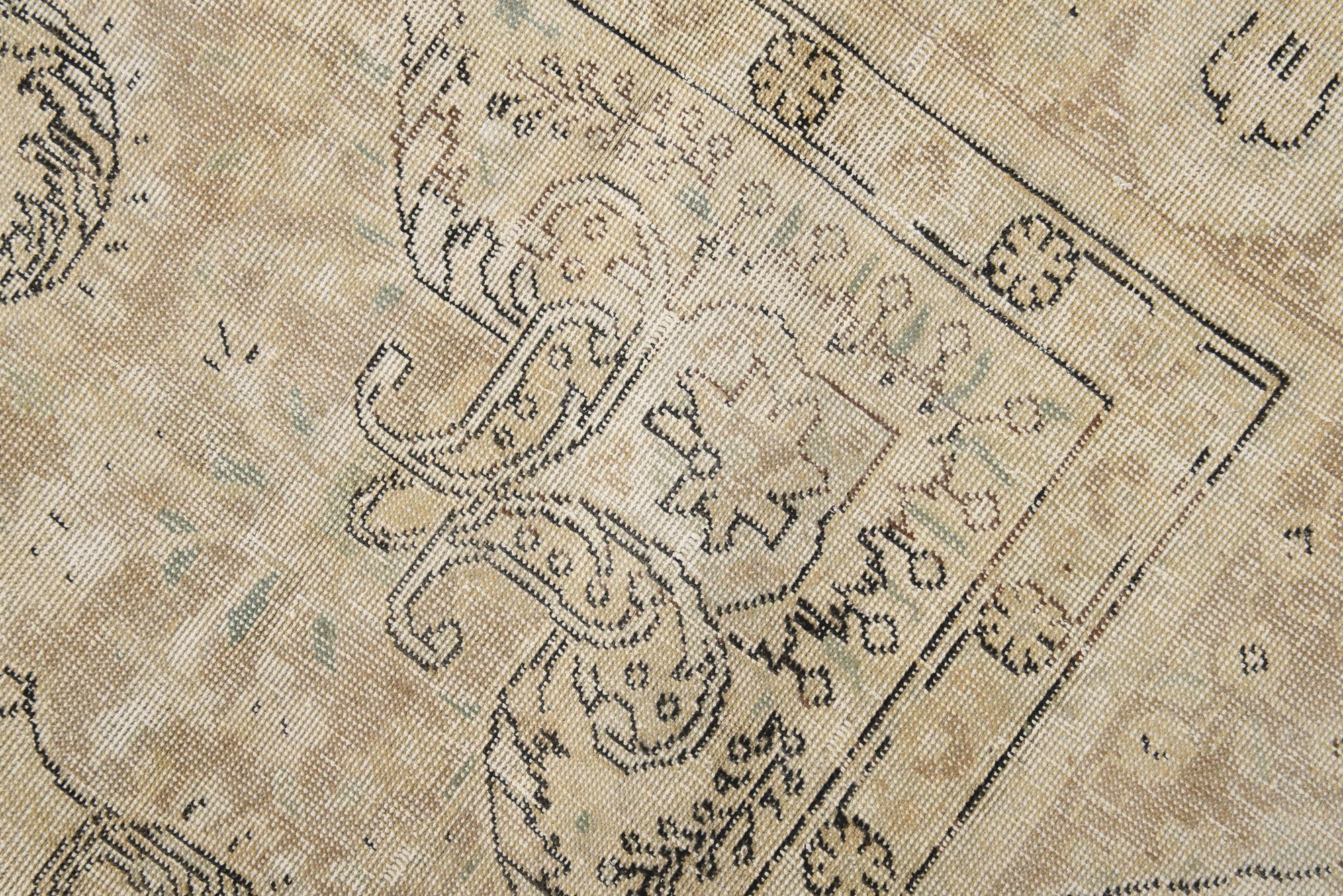 9' 5 x 12' 3 Hand Knotted Ultra Vintage Persian Wool Rug