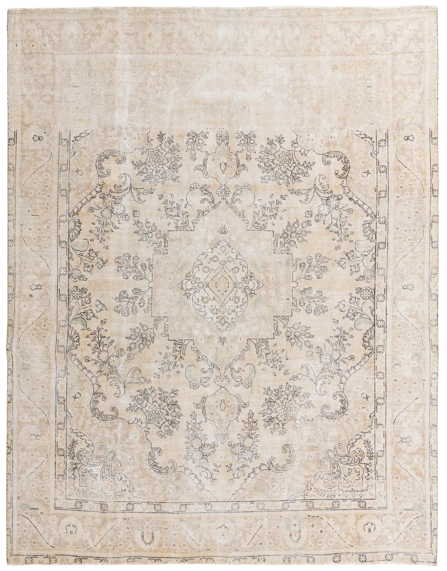 9' 5 x 12' 3 Hand Knotted Ultra Vintage Persian Wool Rug