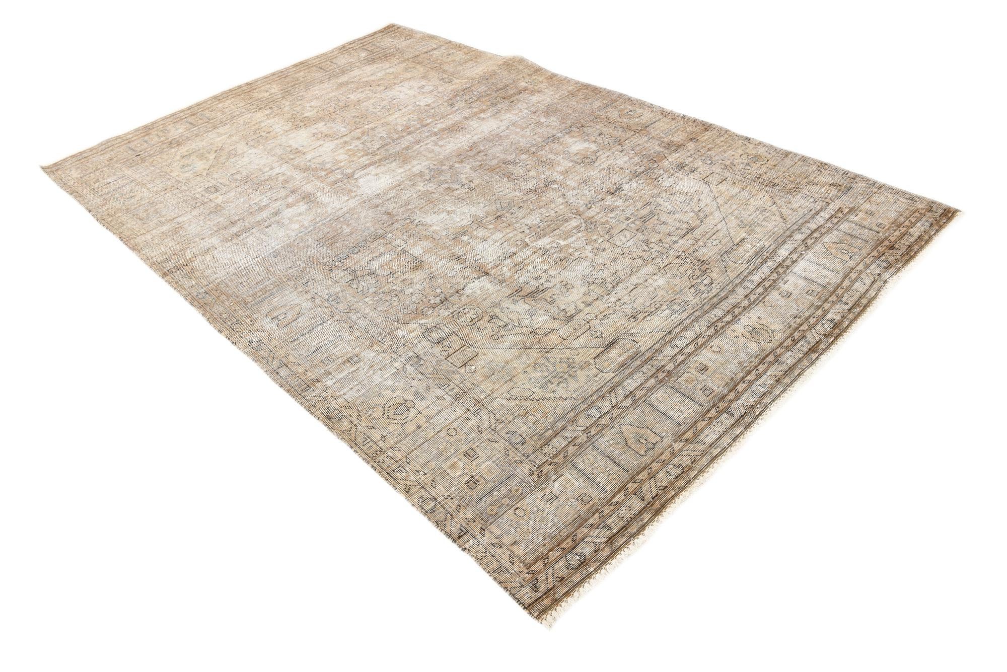 6' 3 x 9' 10 Hand Knotted Ultra Vintage Persian Wool Rug