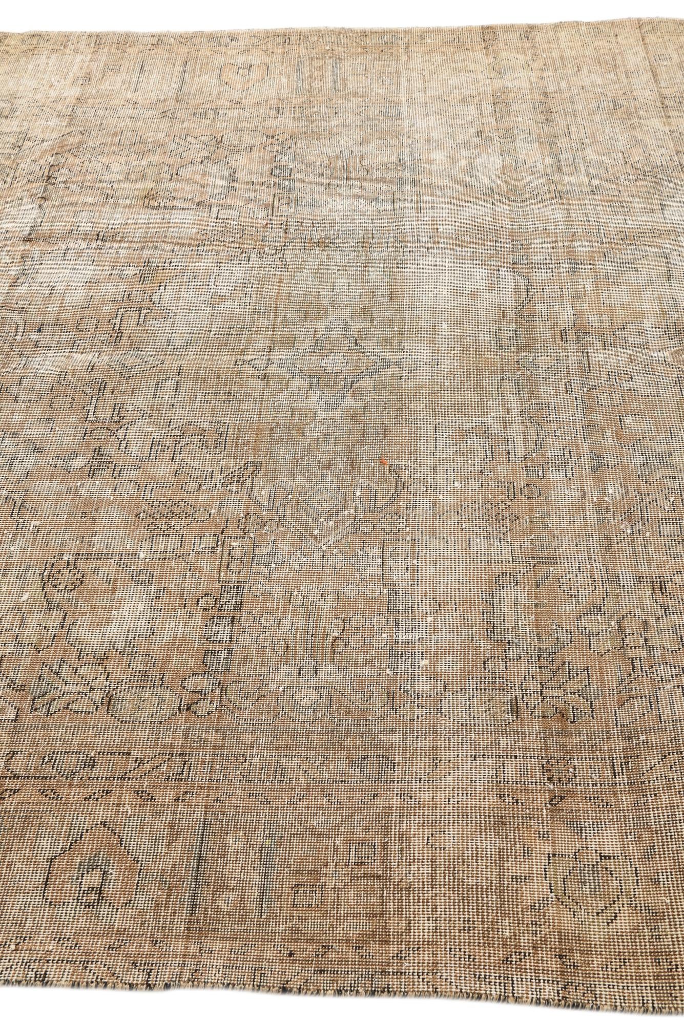 6' 3 x 9' 10 Hand Knotted Ultra Vintage Persian Wool Rug