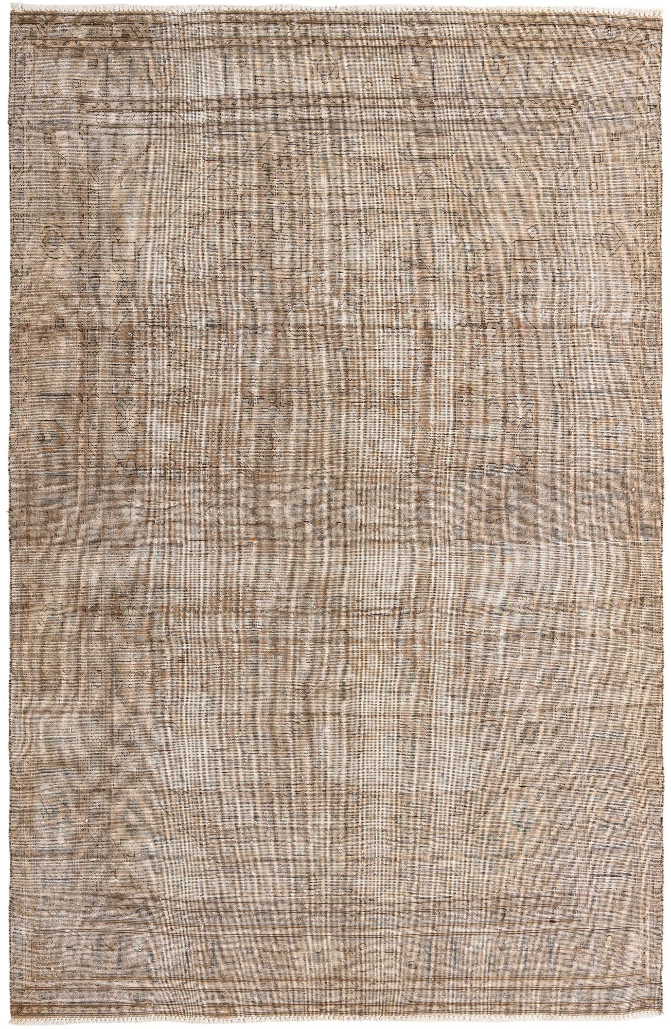 6' 3 x 9' 10 Hand Knotted Ultra Vintage Persian Wool Rug