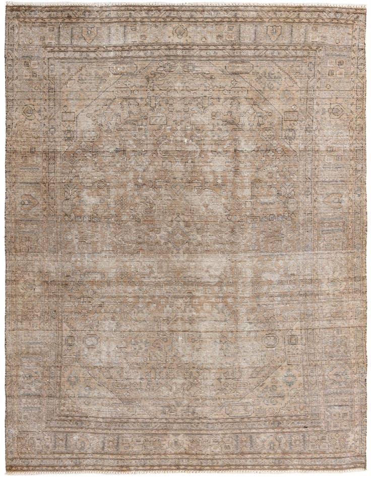 Detail image of 6' 3 x 9' 10 Hand Knotted Ultra Vintage Persian Wool Rug