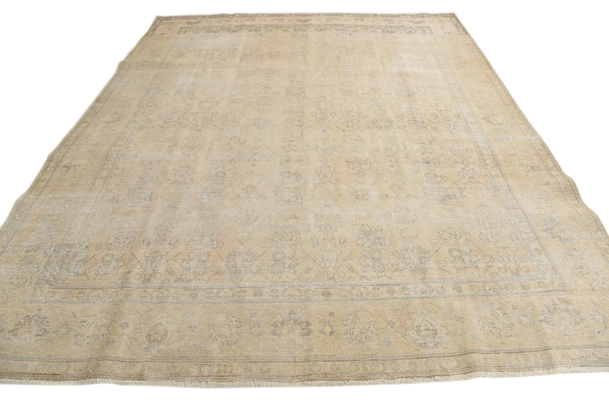 9' 6 x 12' 1 Hand Knotted Ultra Vintage Persian Wool Rug