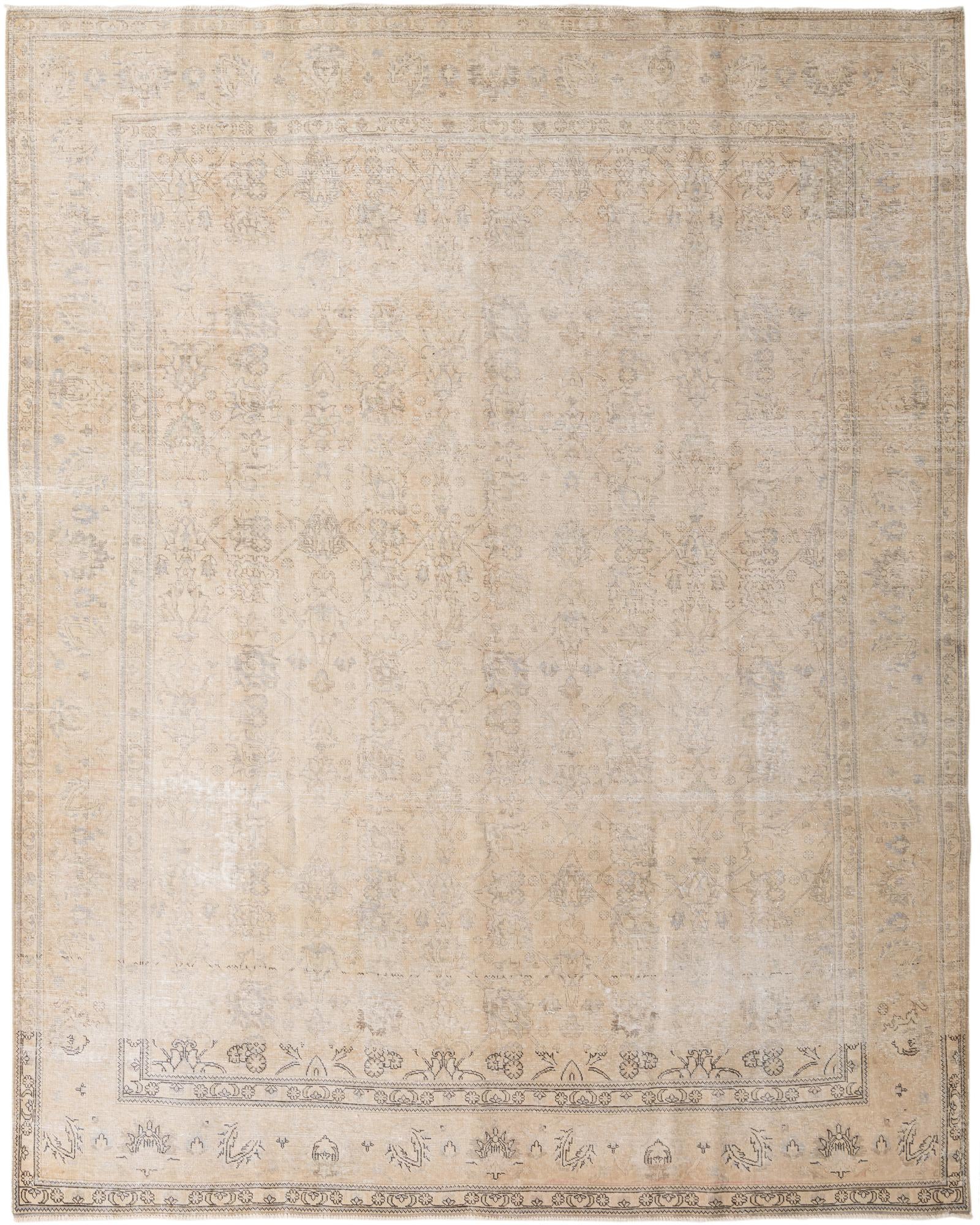 9' 6 x 12' 1 Hand Knotted Ultra Vintage Persian Wool Rug
