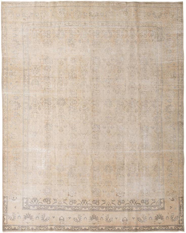 Detail image of 9' 6 x 12' 1 Hand Knotted Ultra Vintage Persian Wool Rug