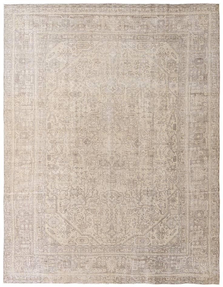 Detail image of 9' 8 x 12' 9 Hand Knotted Ultra Vintage Persian Wool Rug