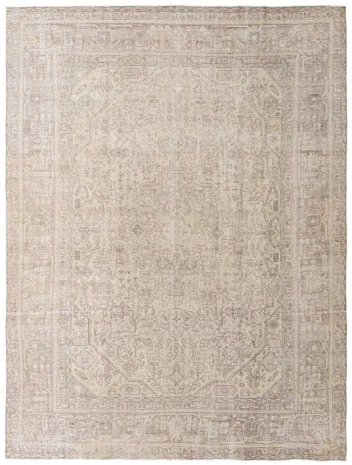 9' 8 x 12' 9 Hand Knotted Ultra Vintage Persian Wool Rug