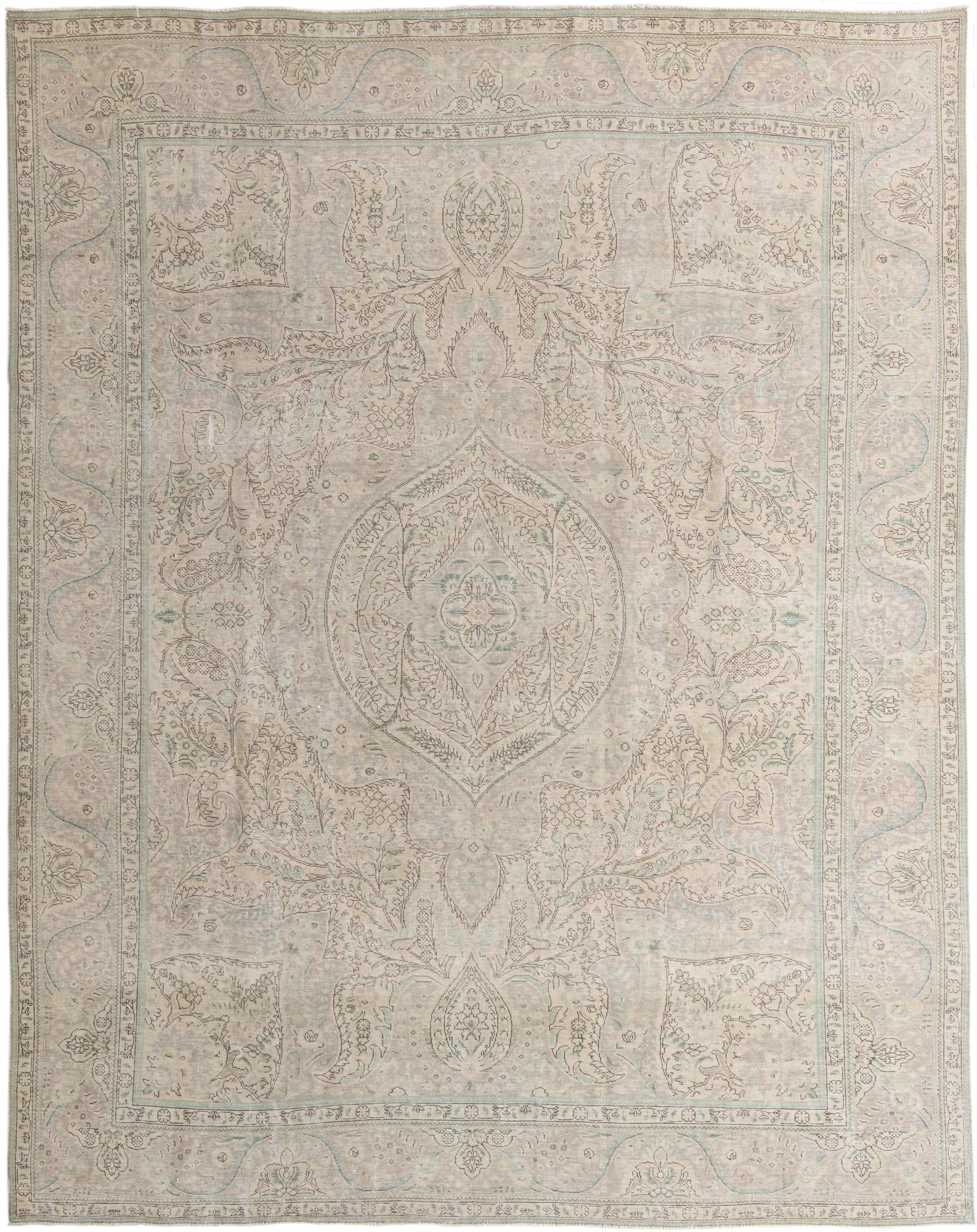 9' 9 x 12' 6 Hand Knotted Ultra Vintage Persian Wool Rug