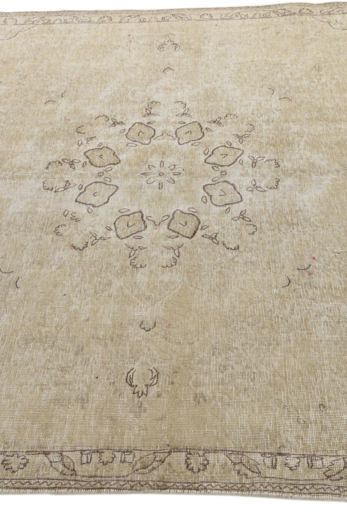 6' 1 x 9' 4 Hand Knotted Ultra Vintage Persian Wool Rug