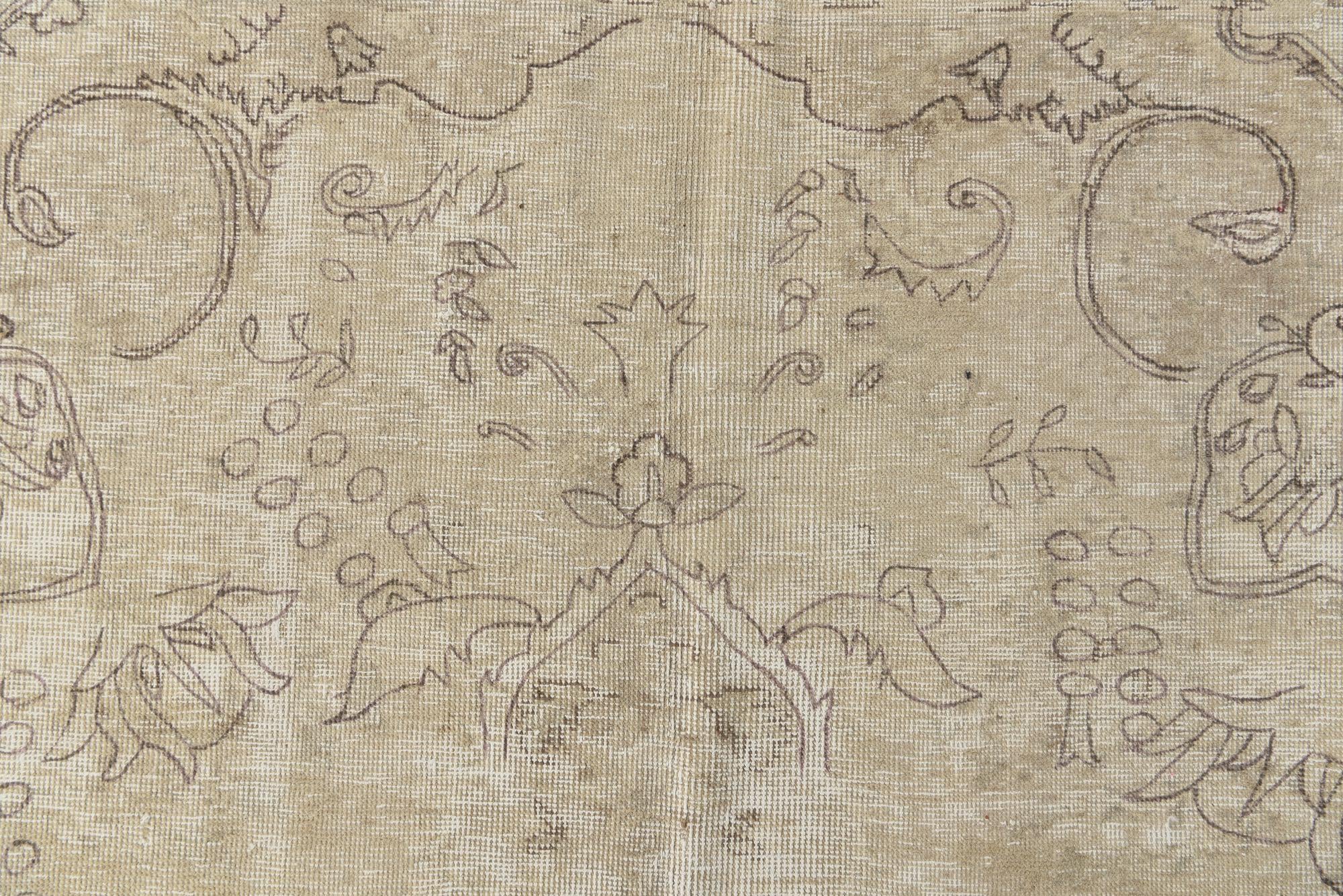 6' 1 x 9' 4 Hand Knotted Ultra Vintage Persian Wool Rug