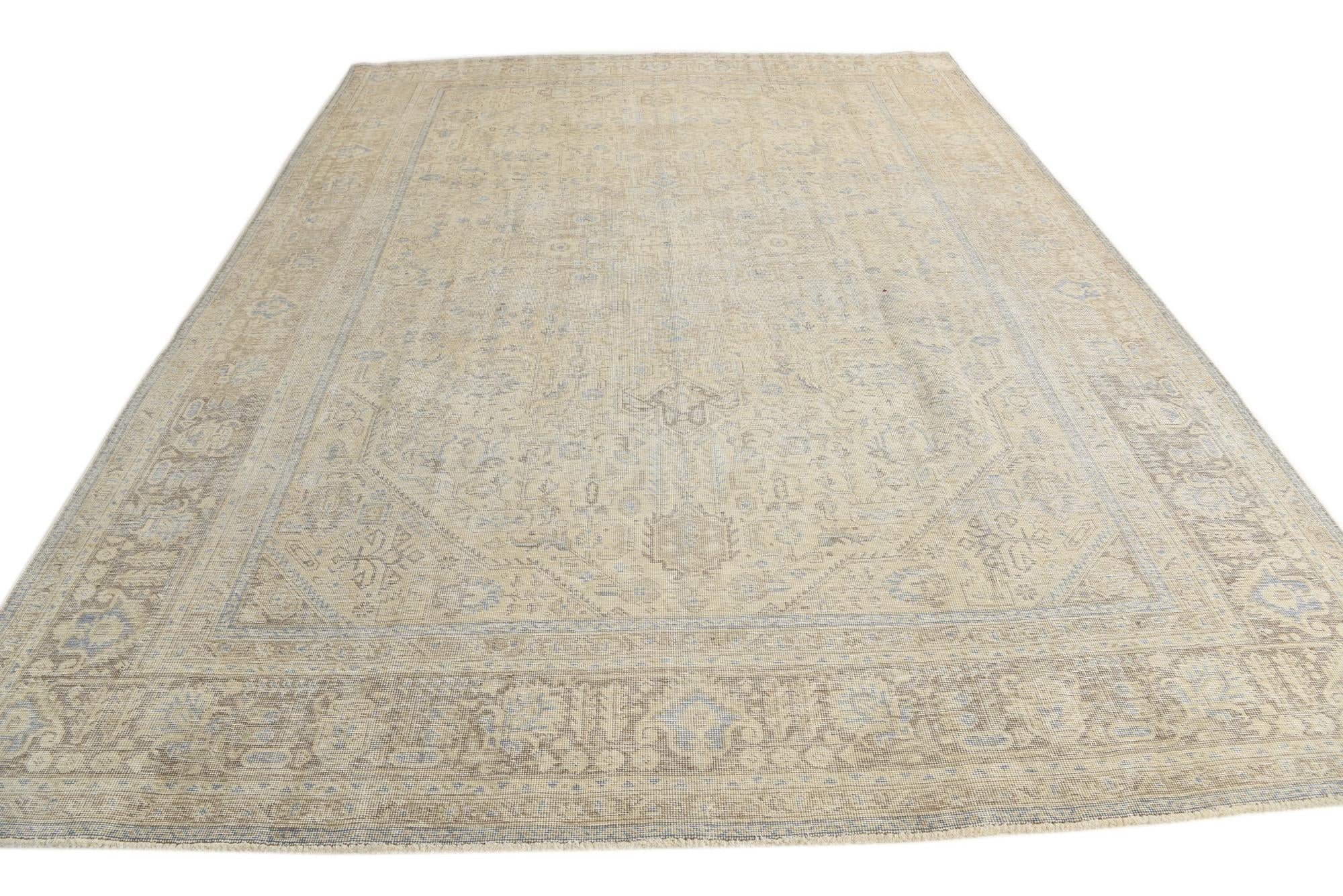 9' 5 x 12' 10 Hand Knotted Ultra Vintage Persian Wool Rug