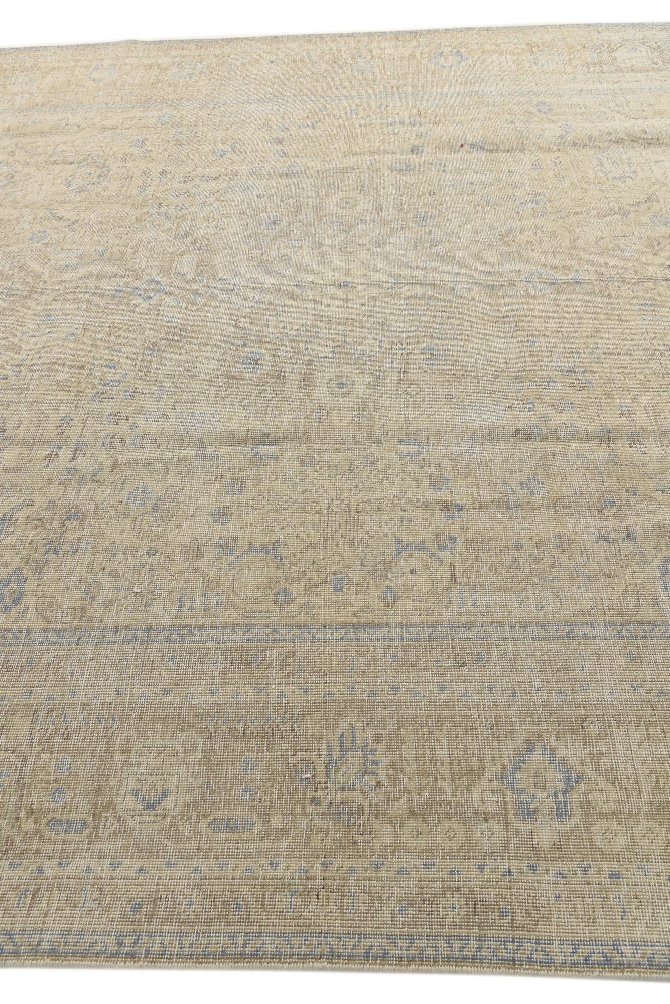 9' 5 x 12' 10 Hand Knotted Ultra Vintage Persian Wool Rug