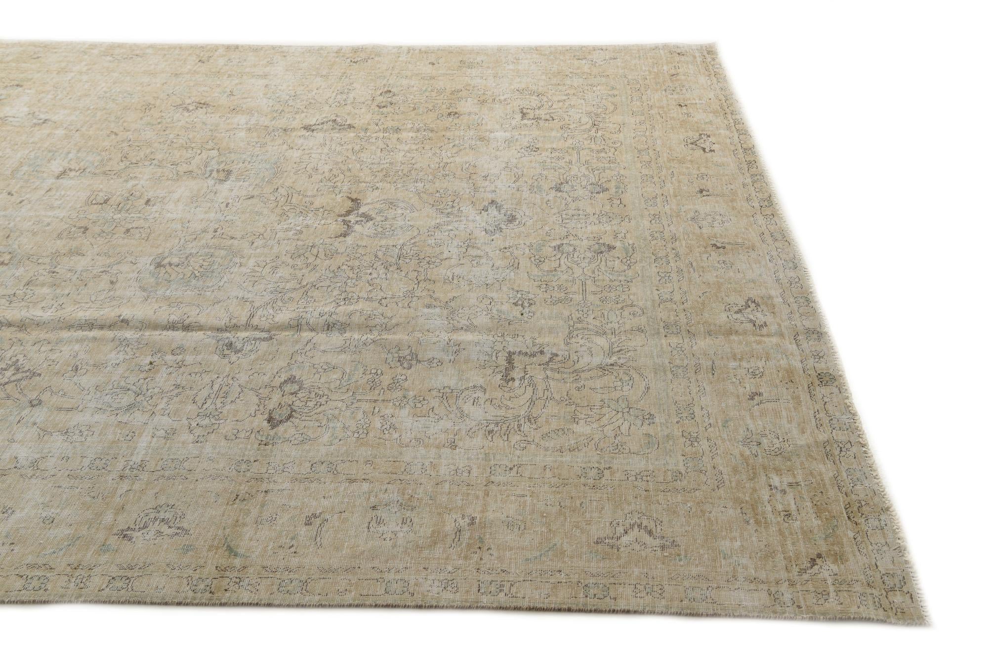 9' 2 x 12' 5 Hand Knotted Ultra Vintage Persian Wool Rug