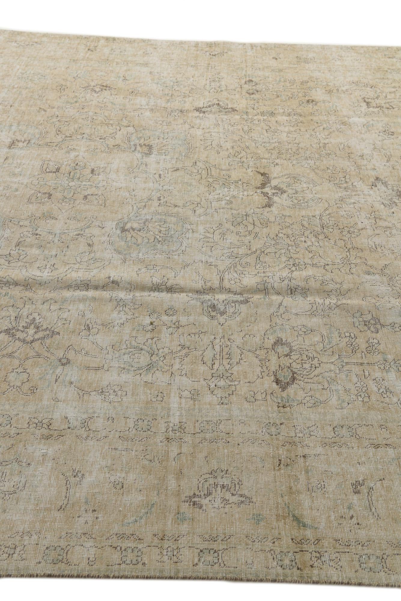 9' 2 x 12' 5 Hand Knotted Ultra Vintage Persian Wool Rug