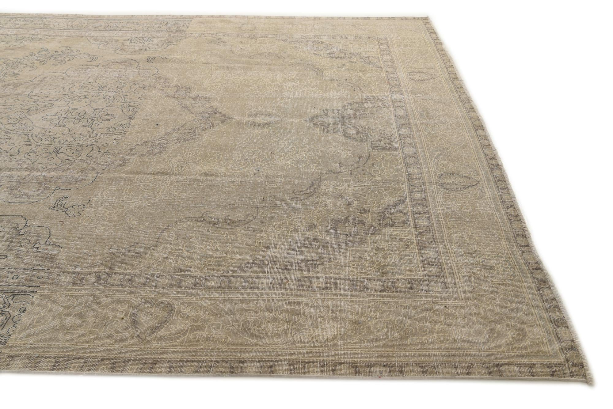 9' 8 x 12' 6 Hand Knotted Ultra Vintage Persian Wool Rug