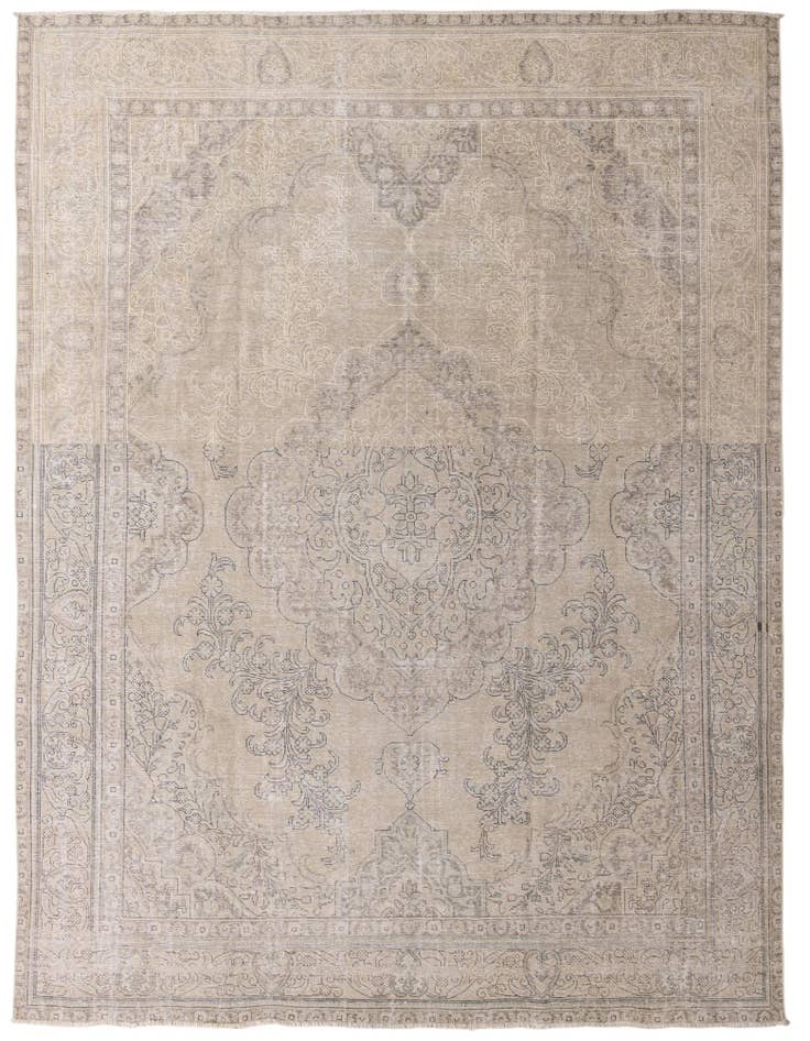Detail image of 9' 8 x 12' 6 Hand Knotted Ultra Vintage Persian Wool Rug