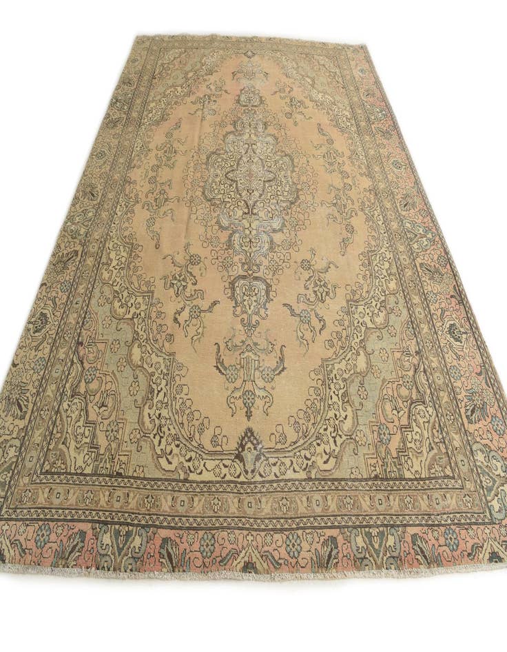 Detail image of 9' 3 x 12'  Hand Knotted Ultra Vintage Persian Wool Rug