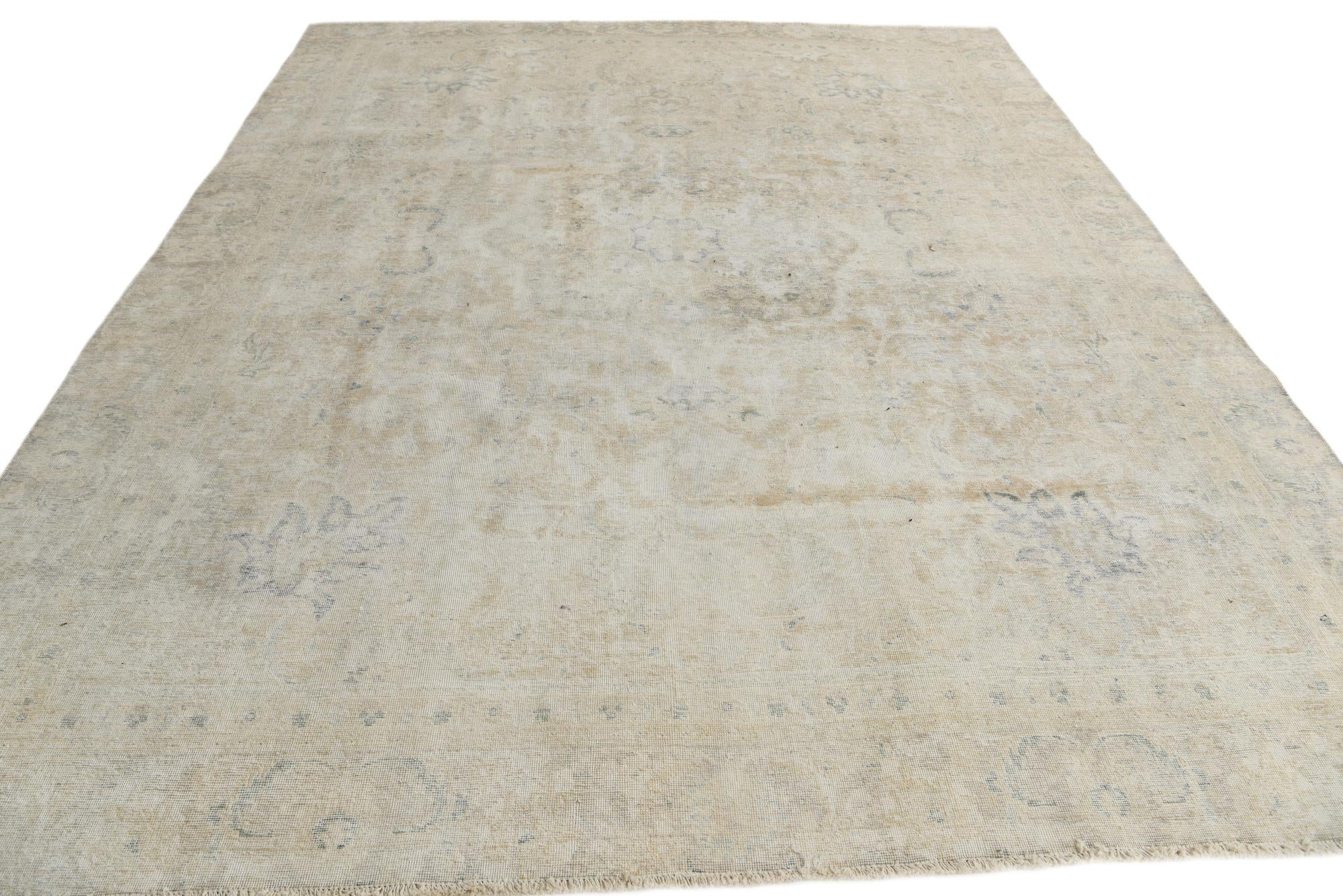 8' 10 x 11' 9 Hand Knotted Ultra Vintage Persian Wool Rug