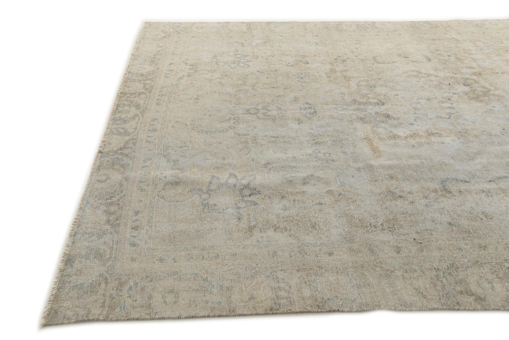 8' 10 x 11' 9 Hand Knotted Ultra Vintage Persian Wool Rug