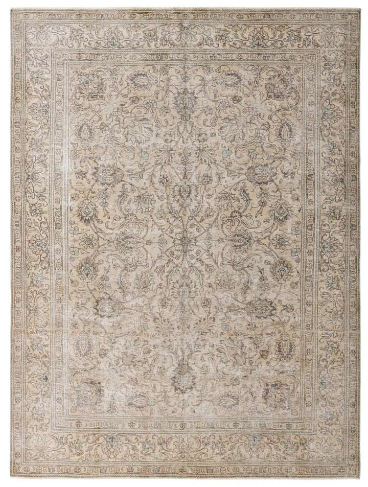 9' x 12' Hand Knotted Ultra Vintage Persian Wool Rug