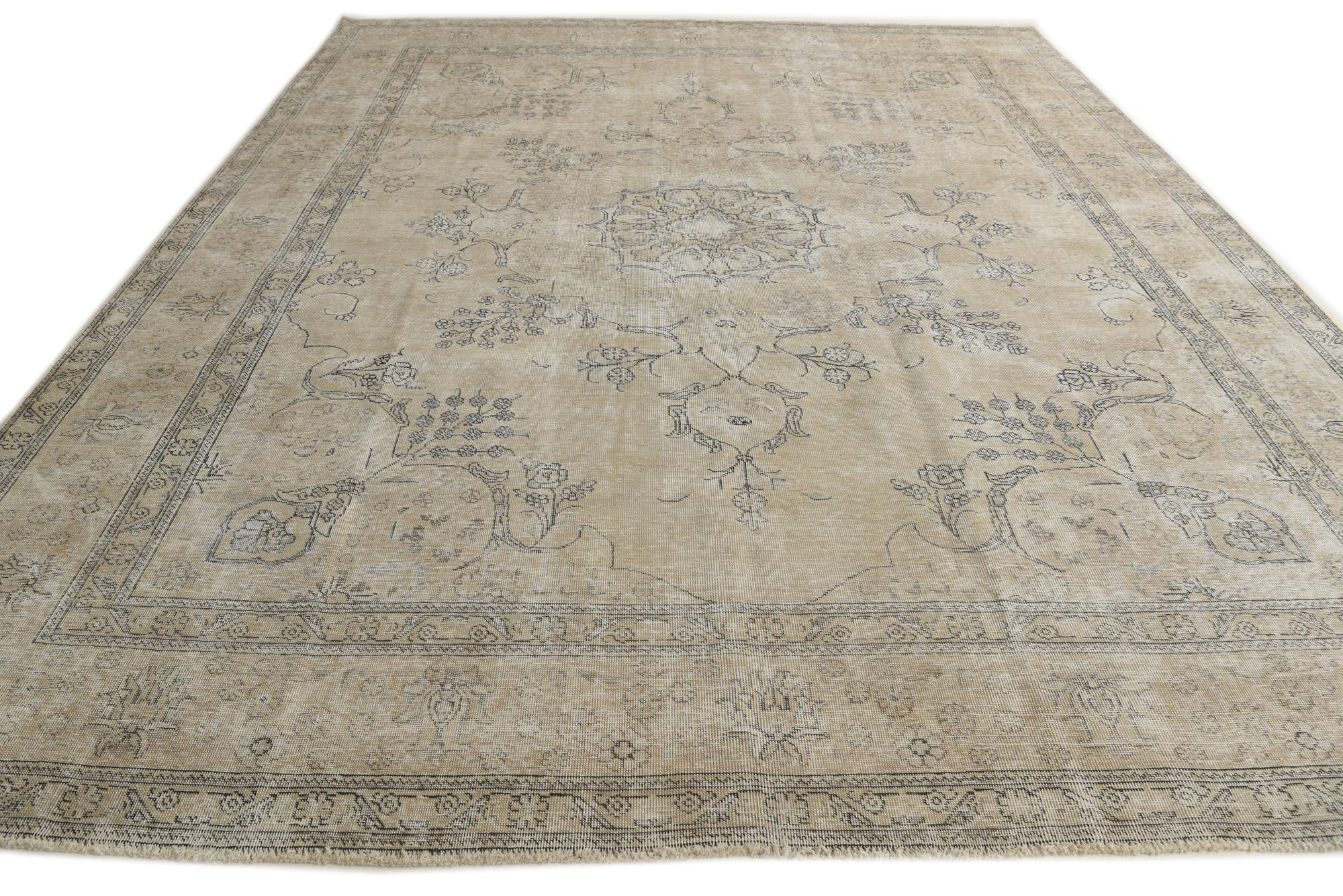 9' 6 x 12' 2 Hand Knotted Ultra Vintage Persian Wool Rug