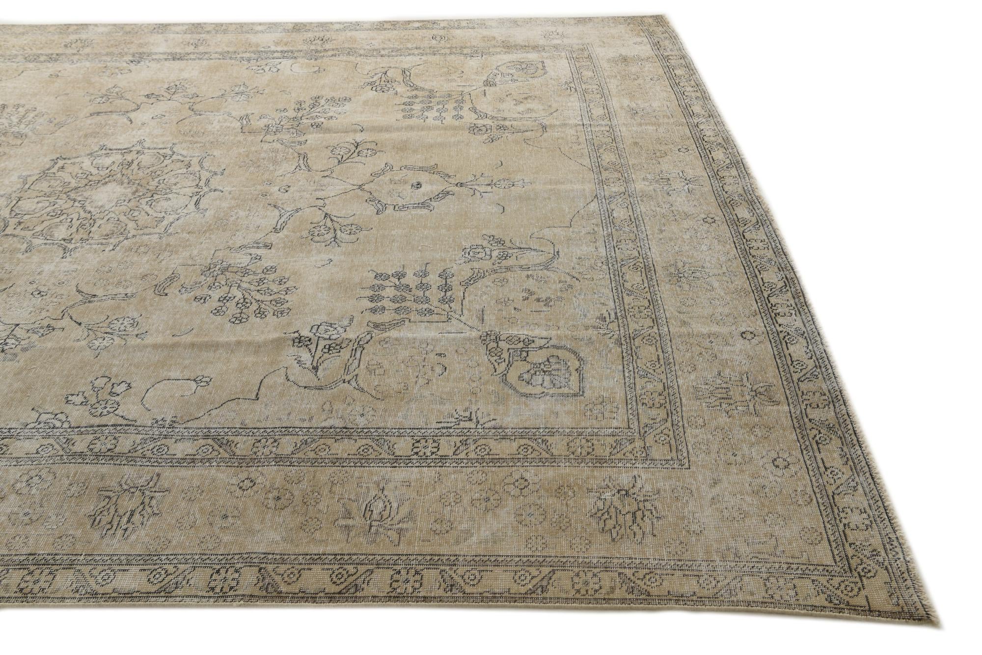 9' 6 x 12' 2 Hand Knotted Ultra Vintage Persian Wool Rug