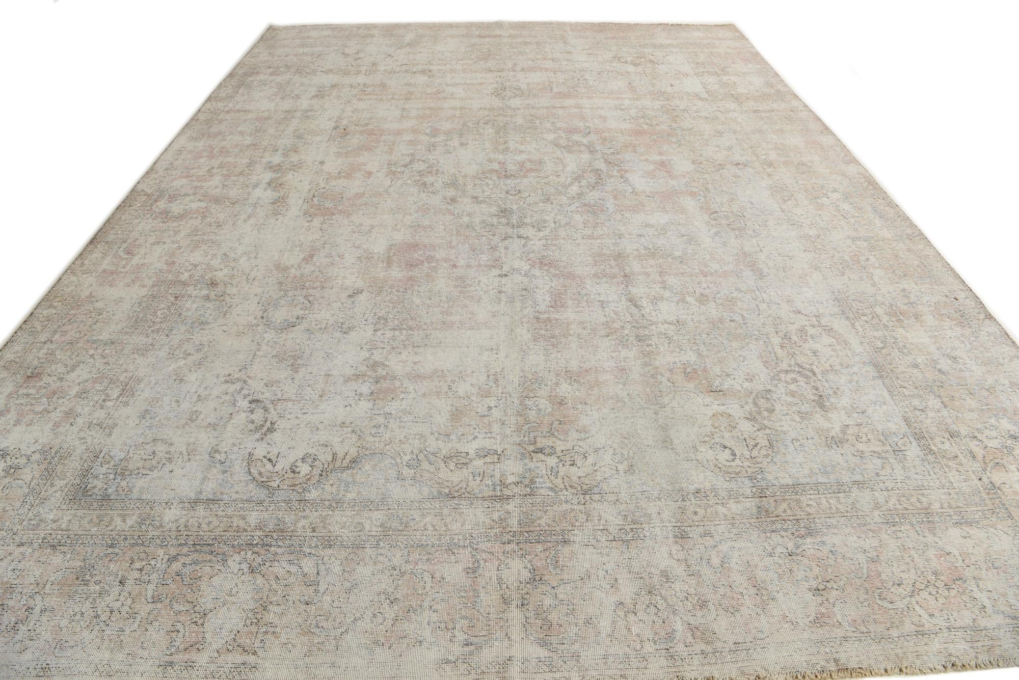 9' 8 x 13' 3 Hand Knotted Ultra Vintage Persian Wool Rug