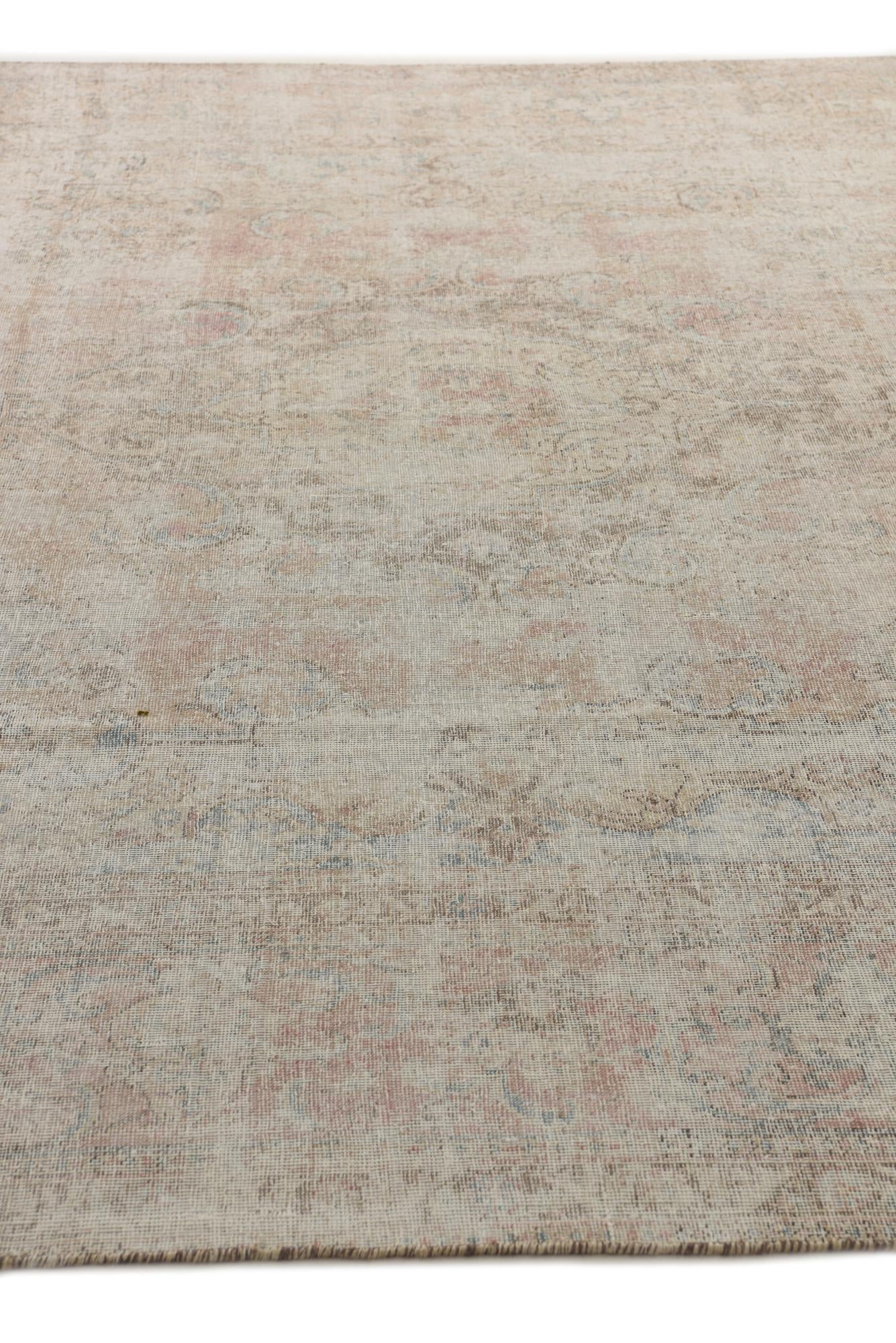 9' 8 x 13' 3 Hand Knotted Ultra Vintage Persian Wool Rug