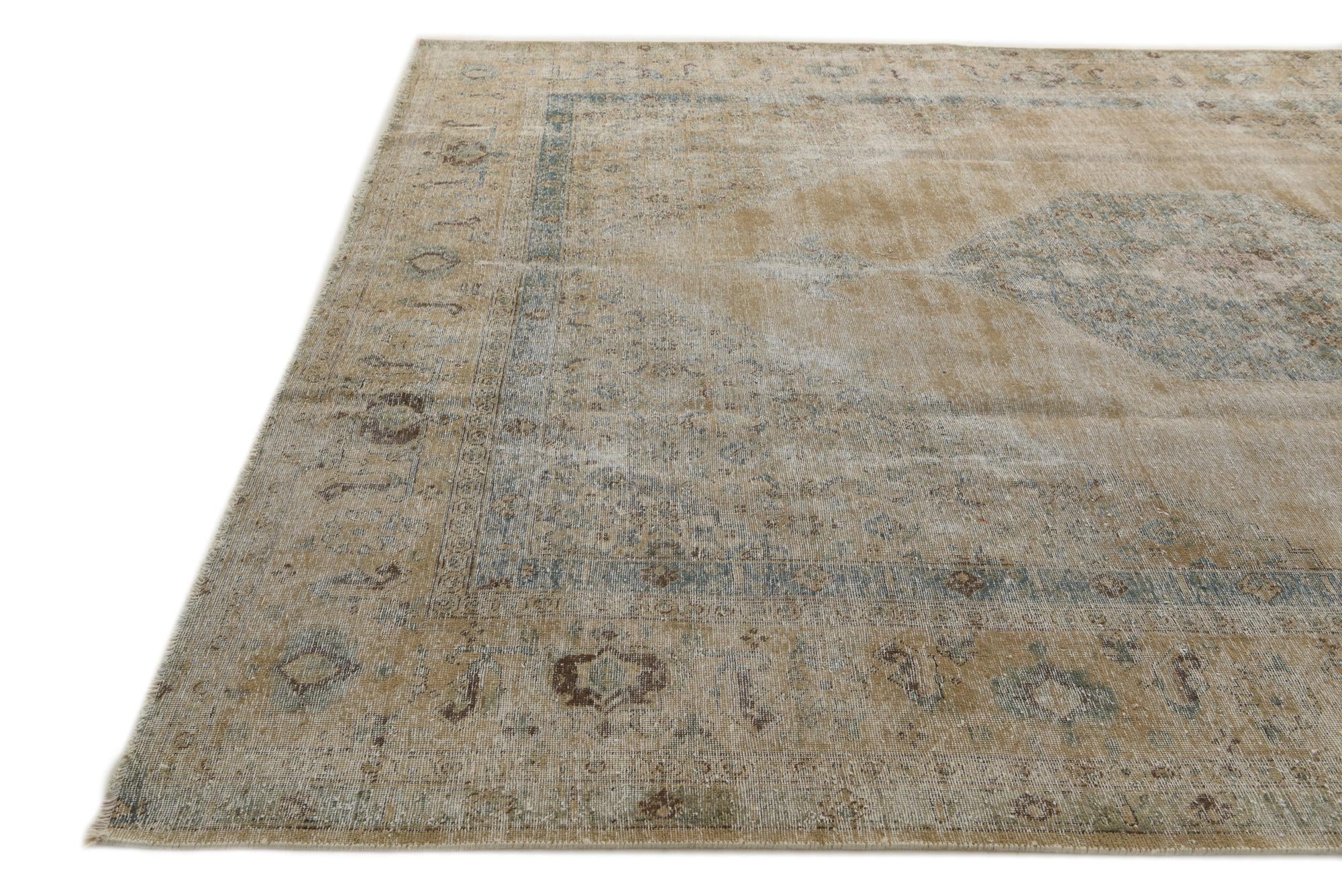 9' 8 x 12' 9 Hand Knotted Ultra Vintage Persian Wool Rug