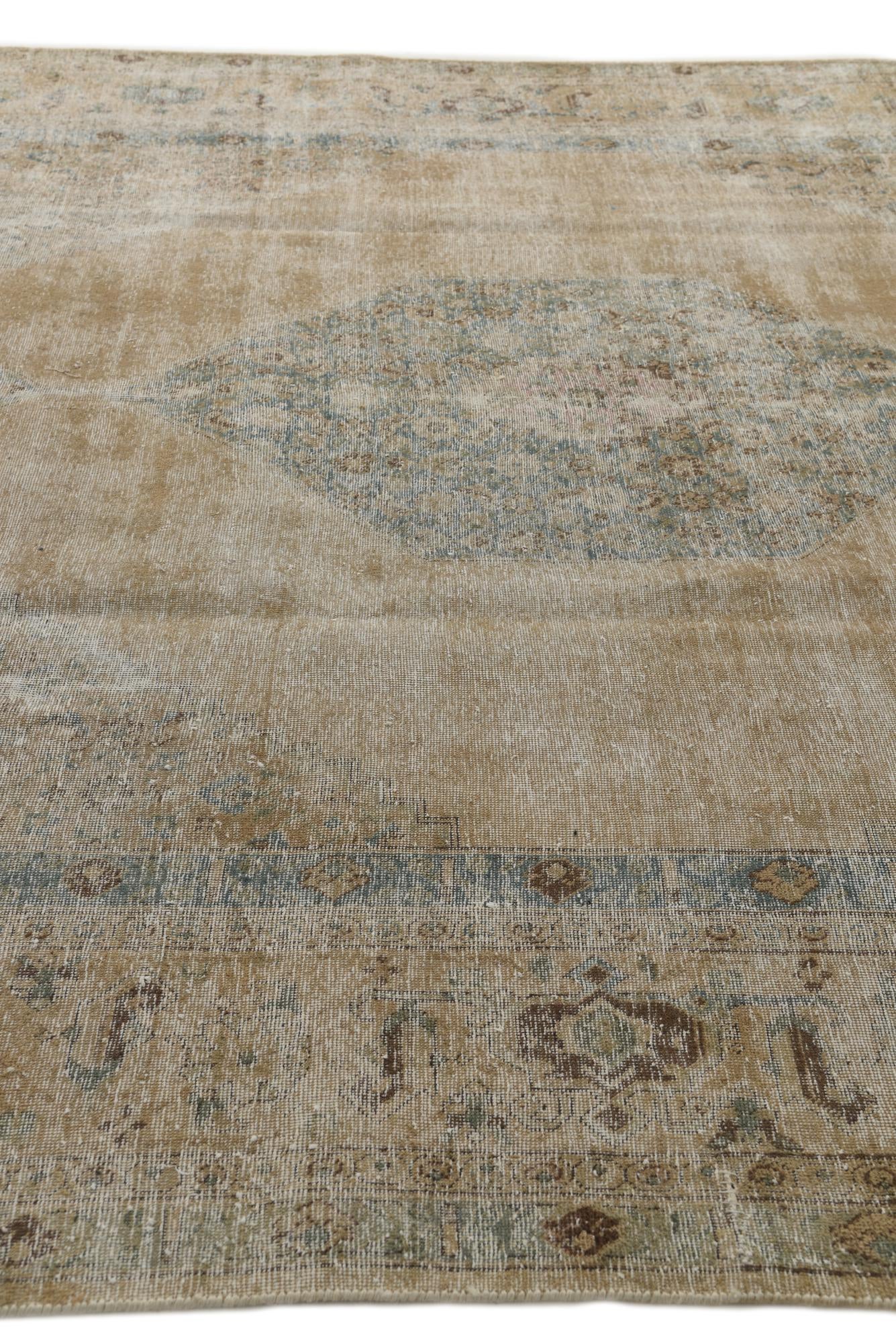9' 8 x 12' 9 Hand Knotted Ultra Vintage Persian Wool Rug