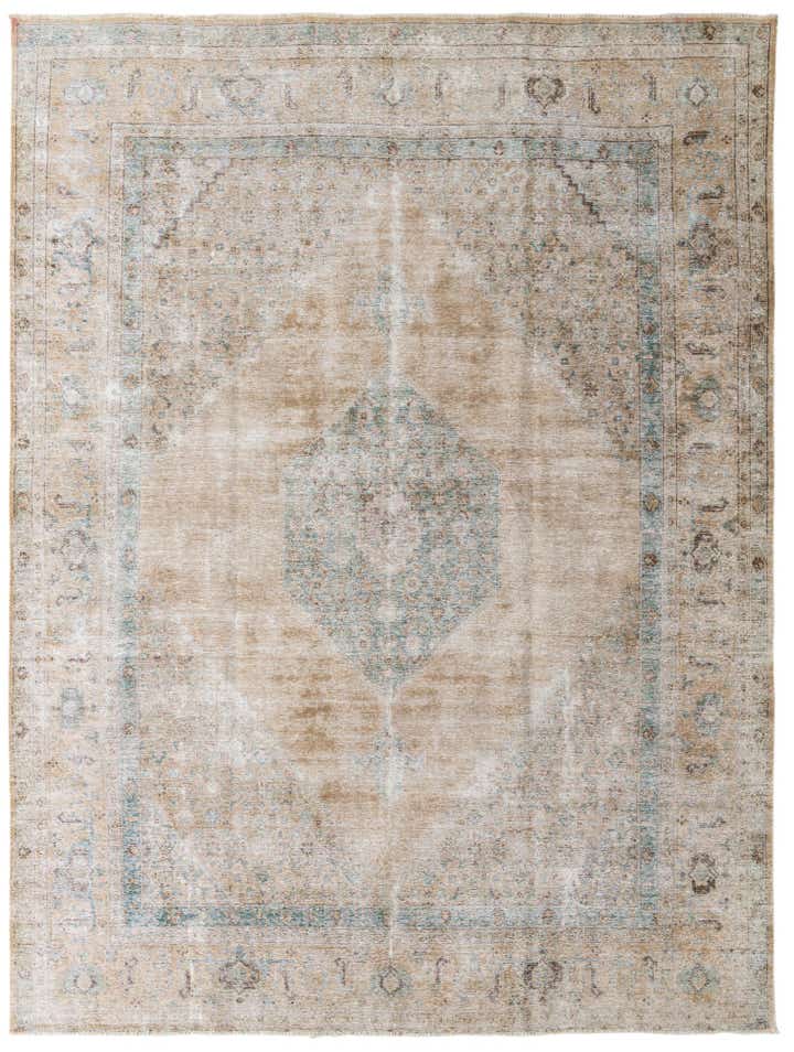 9' 8 x 12' 9 Hand Knotted Ultra Vintage Persian Wool Rug