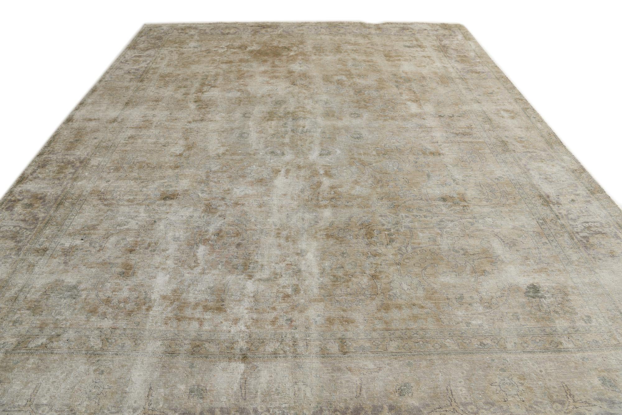 9' x 12' 8 Hand Knotted Ultra Vintage Persian Wool Rug