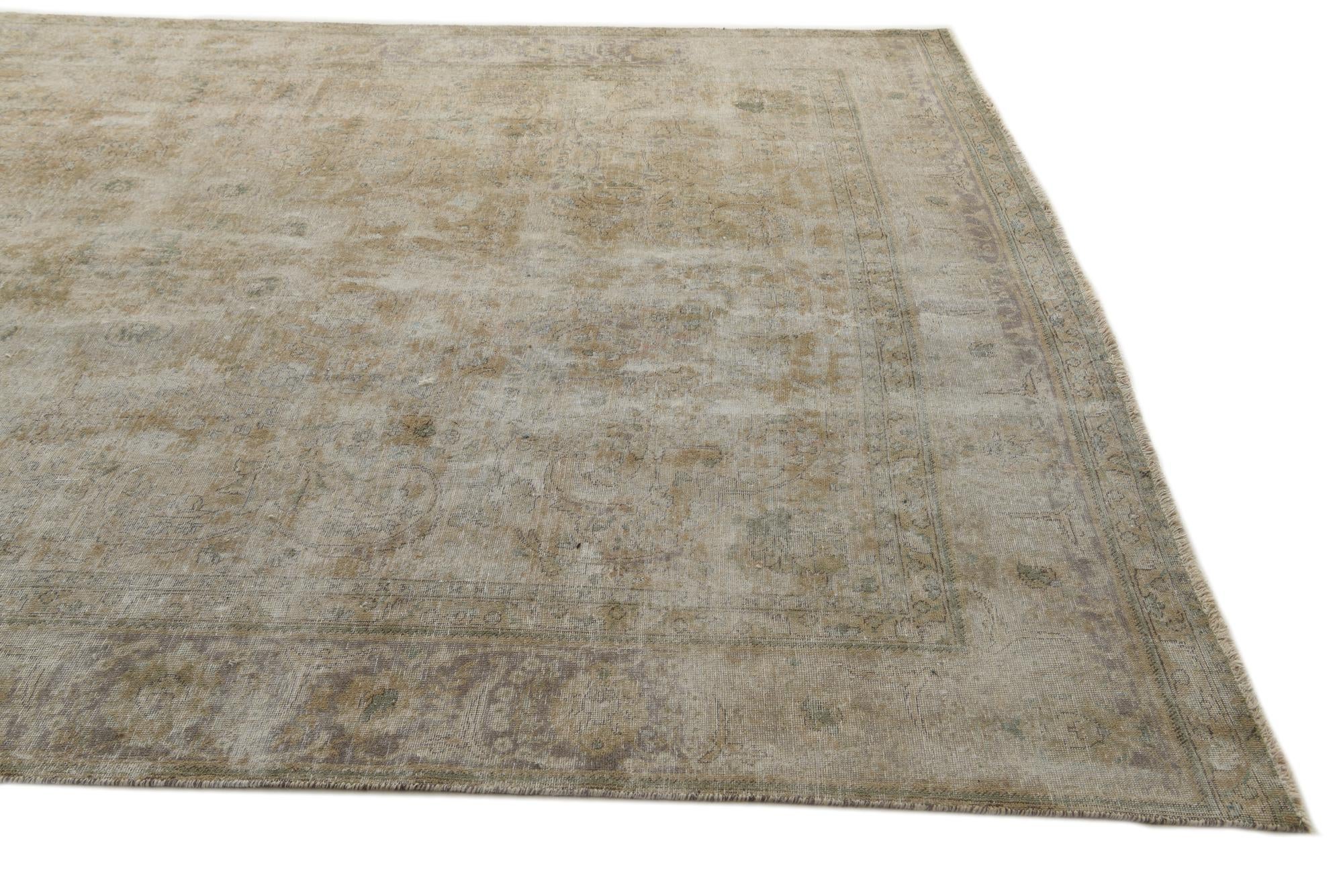 9' x 12' 8 Hand Knotted Ultra Vintage Persian Wool Rug