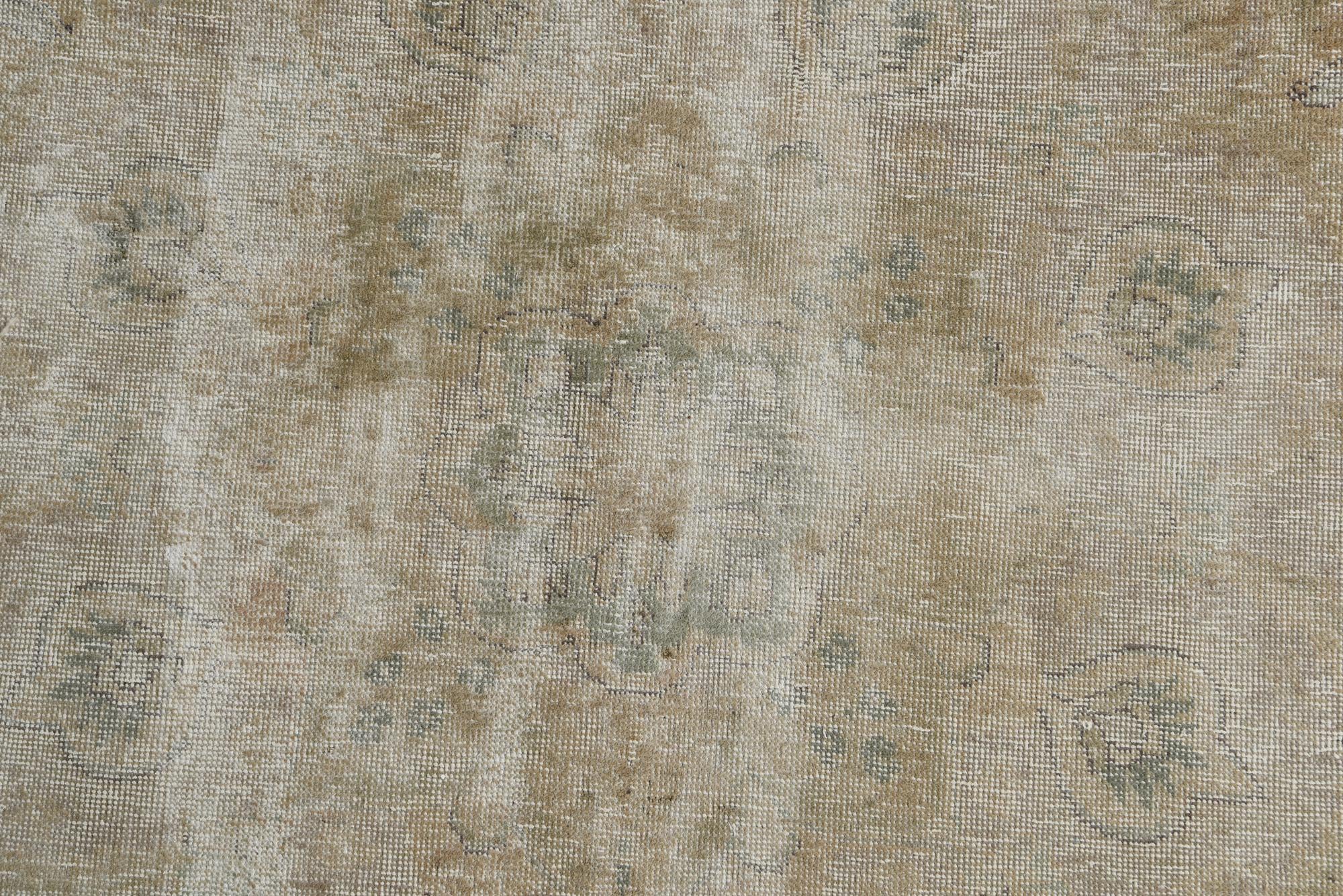 9' x 12' 8 Hand Knotted Ultra Vintage Persian Wool Rug
