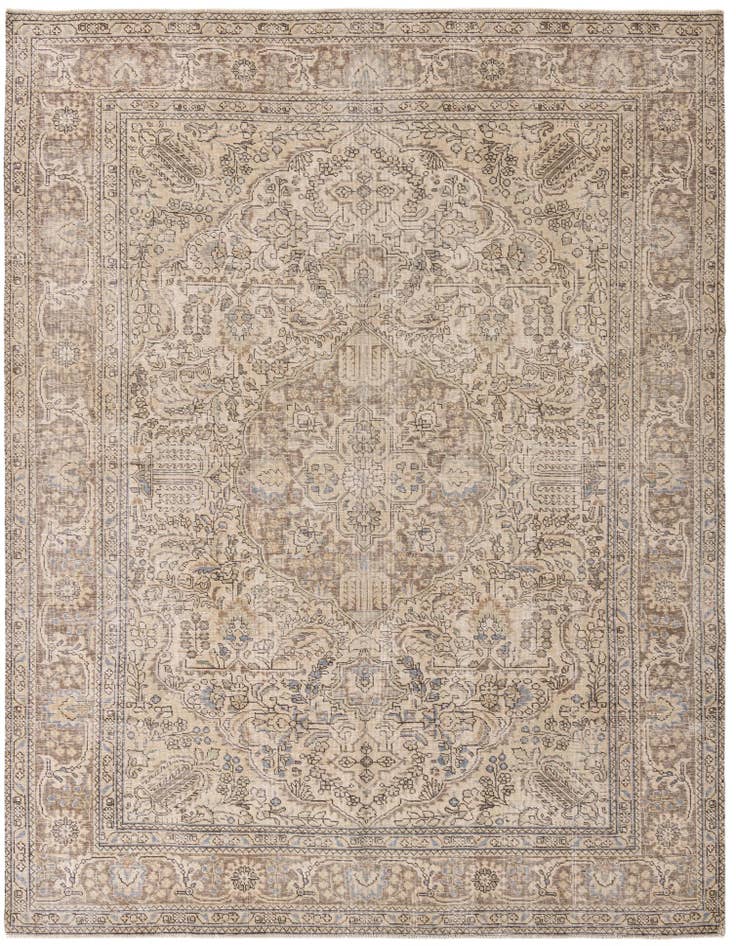 Detail image of 8' 3 x 10' 11 Hand Knotted Ultra Vintage Persian Wool Rug