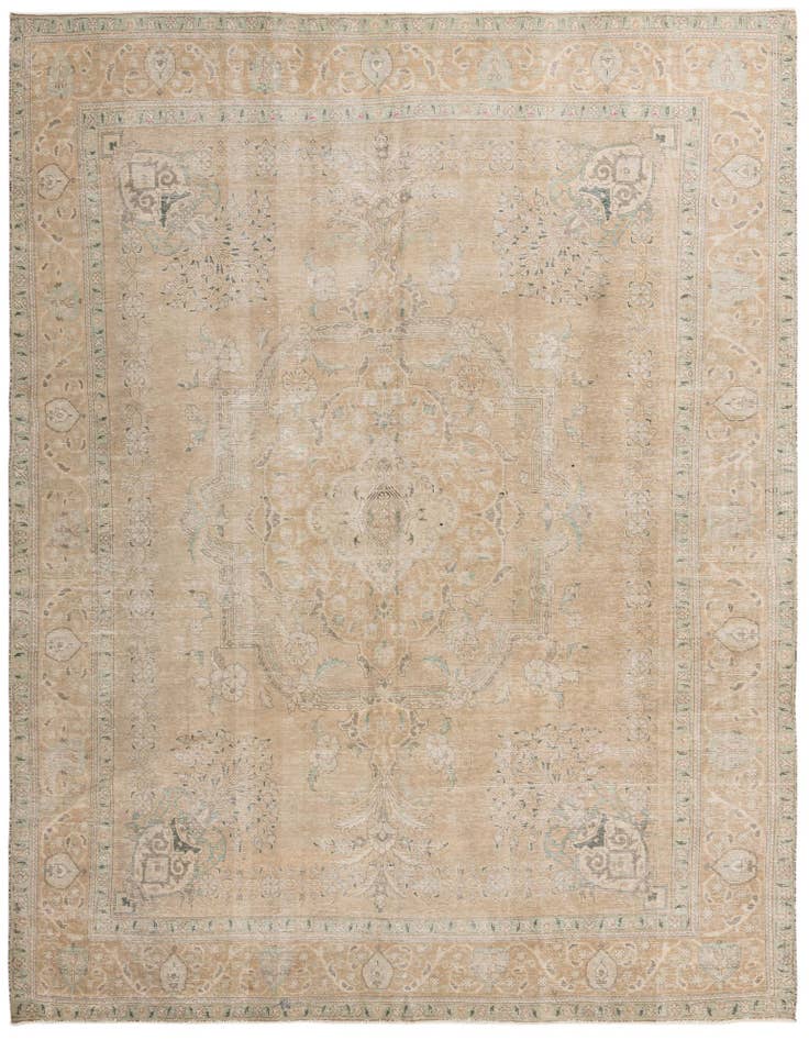 Detail image of 9' 8 x 12' 8 Hand Knotted Ultra Vintage Persian Wool Rug