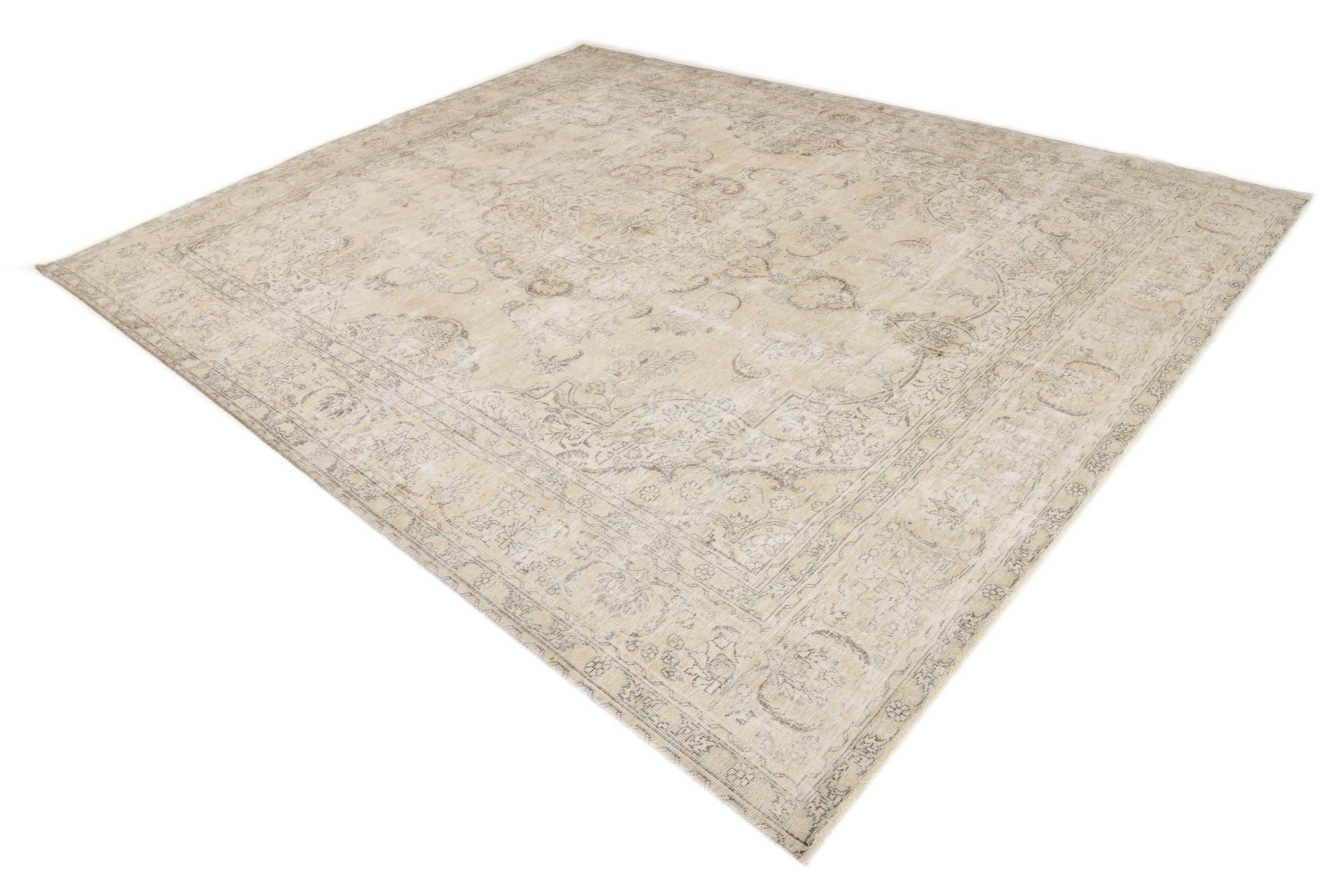 9' 8 x 12' Hand Knotted Ultra Vintage Persian Wool Rug
