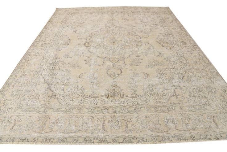 Detail image of 9' 8 x 12' Hand Knotted Ultra Vintage Persian Wool Rug