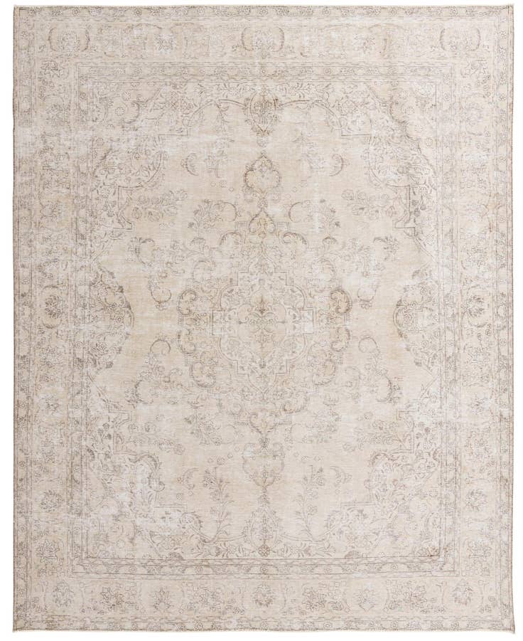 Detail image of 9' 8 x 12' Hand Knotted Ultra Vintage Persian Wool Rug
