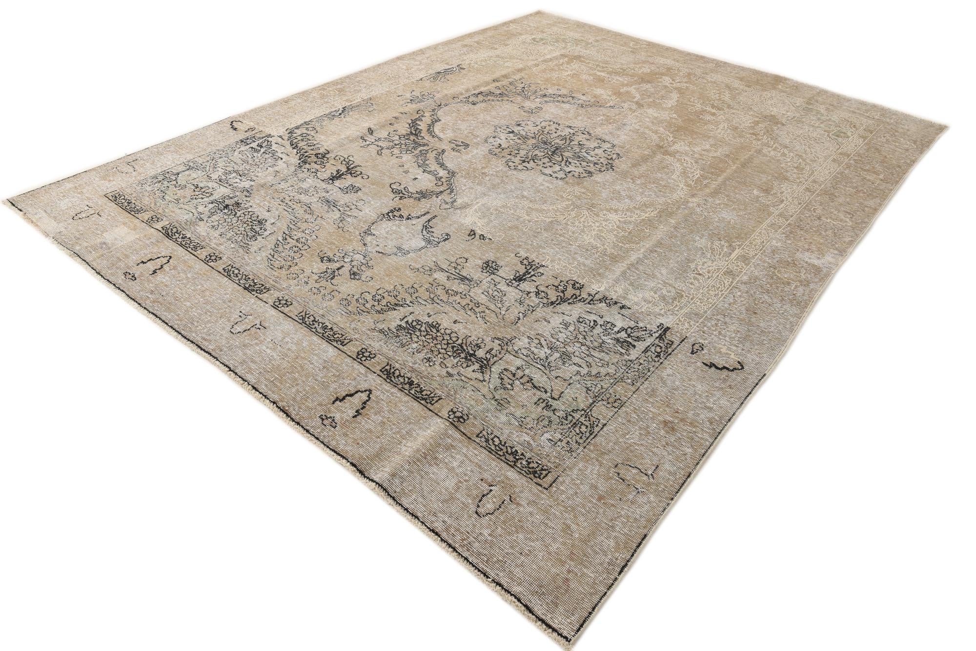 8' 10 x 12' 2 Hand Knotted Ultra Vintage Persian Wool Rug